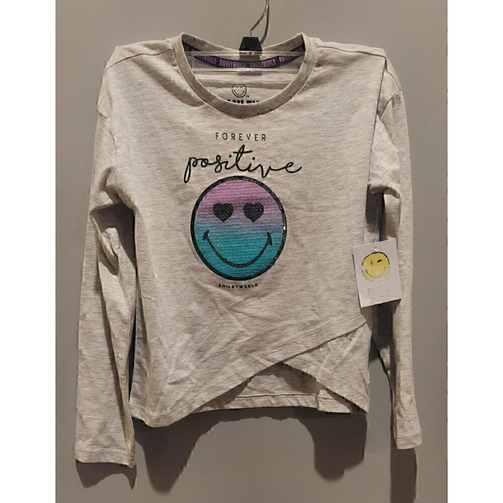Girls Smiley World Forever Positive Long Sleeve T-Shirt/NWT Size 6X
